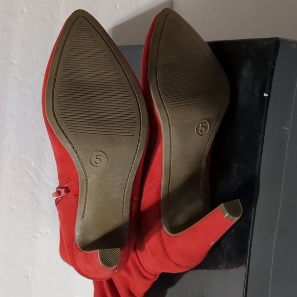 G by Guess GGKARLIE Red Women velvet Boots size 5 - Picture 5 of 9